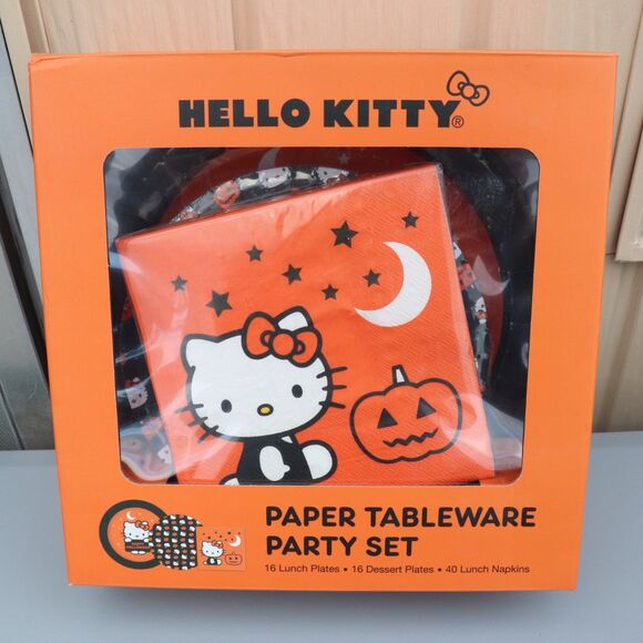 Hello Kitty Halloween Paper Tableware Party Set Pumpkins - Picture 1 of 4